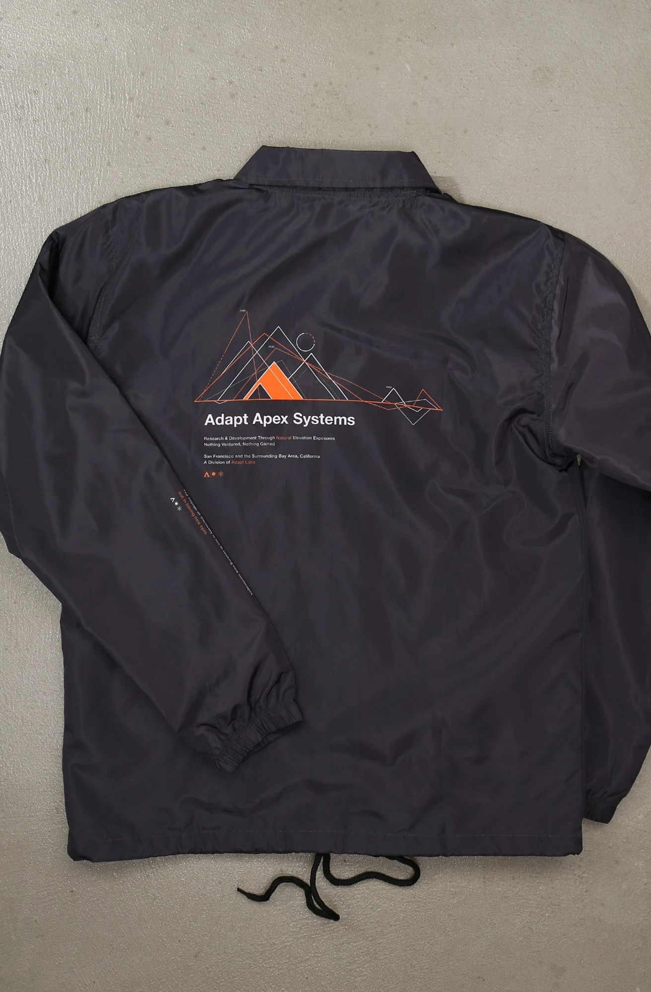 Apex Systems (Men's Charcoal/Orange Coach Jacket)(Apex Systems Mens Charcoal Coach Jacket) 4 Apex Systems (Men's Charcoal/Orange Coach Jacket)(Apex Systems Mens Charcoal Coach Jacket) - Image 2