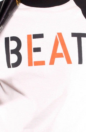 Beat LA (Men's White/Black Raglan Tee)(Beat La Mens White Black Raglan Tee) 4 Beat LA (Men's White/Black Raglan Tee)(Beat La Mens White Black Raglan Tee) - Image 2