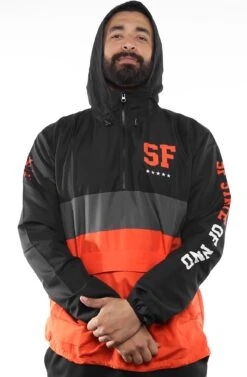 SAVS X Adapt :: State Of Mind (Men's Black/Orange Anorak Jacket)(Savs X Adapt State Of Mind Mens Black Orange Anorak Jacket)