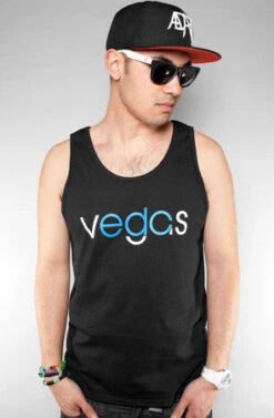 Vegas (Men's Black/Blue Tank)(Vegas Mens Black Tank)