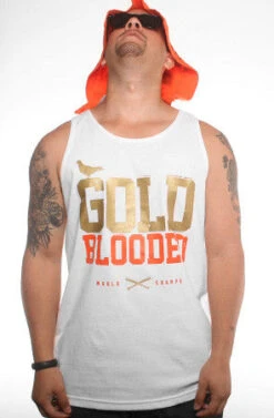 Gold Blooded World Champs (Men's White/Orange Tank)(Gold Blooded World Champs Mens White Orange Tank)