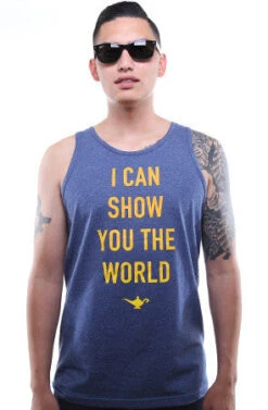 I Can Show You The World (Men's Denim Heather Tank)(I Can Show You The World Mens Denim Heather Tank)