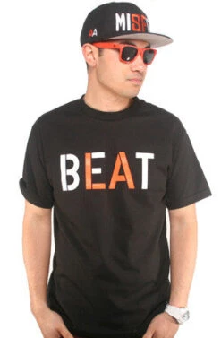 Beat LA (Men's Black/Orange Tee)(Beat La Mens Black Tee)