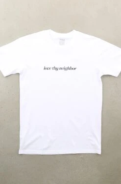 Love Thy Neighbor (Men's White A1 Tee)(Copy Of Love Thy Neighbor Mens White A1 Tee)