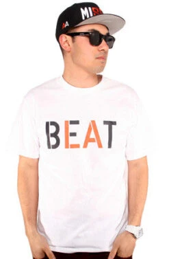Beat LA (Men's White/Orange Tee)(Beat La Mens White Orange Tee)