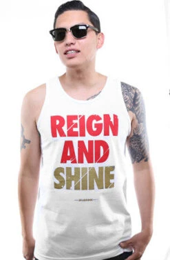 Reign And Shine (Men's White Tank)(Reign And Shine Mens White Tank)
