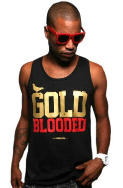 Gold Blooded (Men's Black/Red Tank)(Gold Blooded Mens Black Gold Tank)