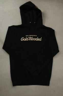 Gold Blooded Script (Men's Black Hoody)(Gold Blooded Script Mens Black Hoody)