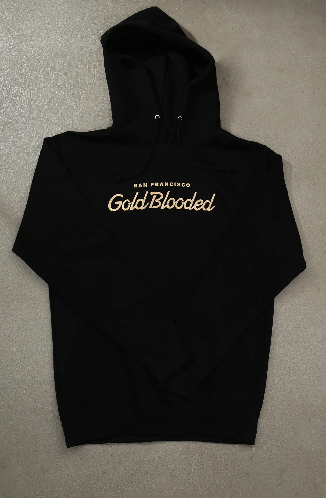 Gold Blooded Script (Men's Black Hoody)(Gold Blooded Script Mens Black Hoody) 3 Gold Blooded Script (Men's Black Hoody)(Gold Blooded Script Mens Black Hoody)
